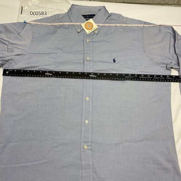 Ralph Lauren Shirt Yarmouth Men's 16.5 32-33 Blue Oxford Long Sleeve Button Down - Picture 13 of 16